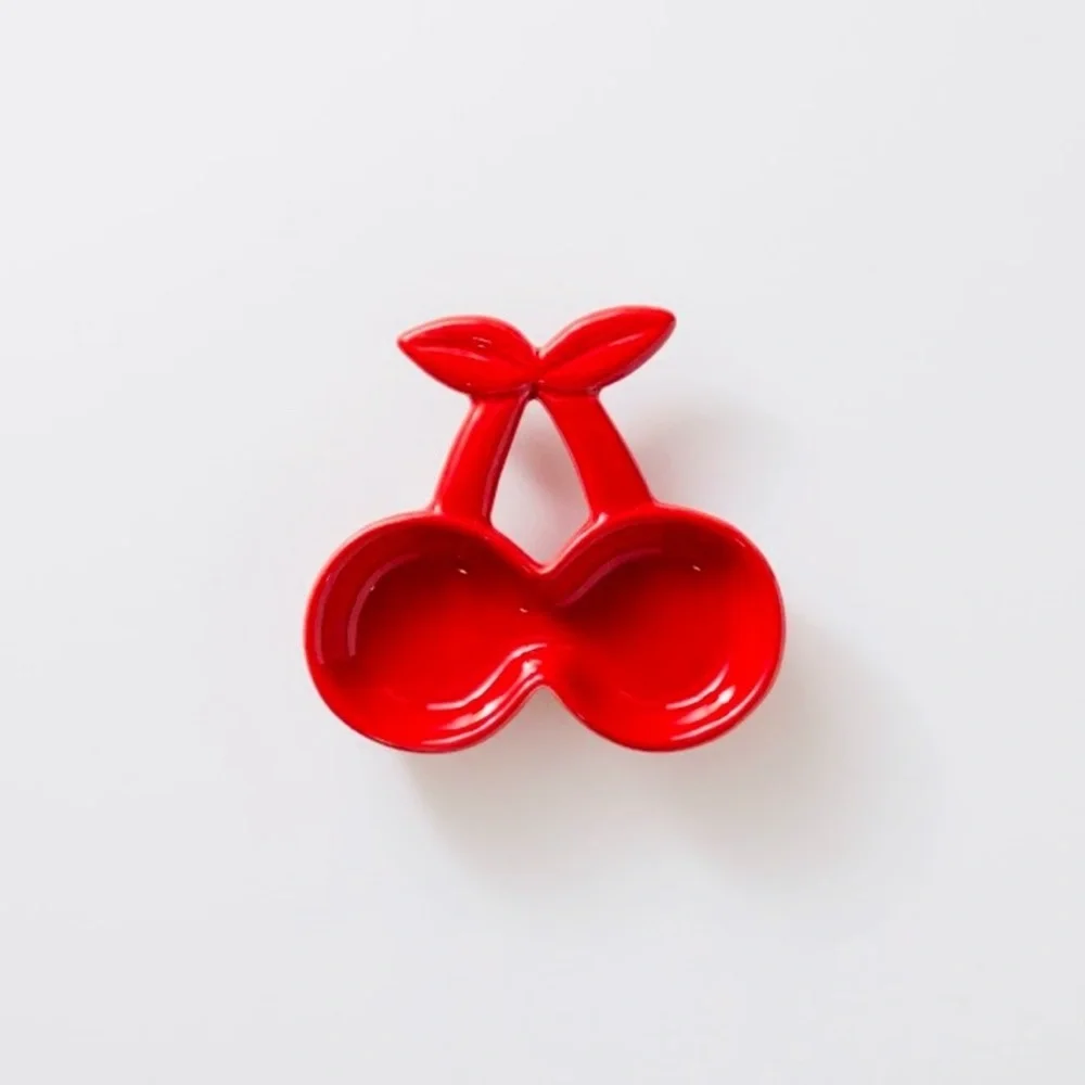 Target Bullseye Playground Valentines Day Red Cherry Shaped Ceramic Trinket Dish